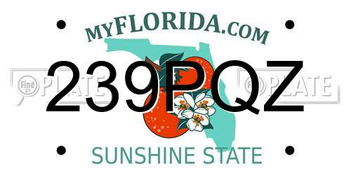 239PQZ Florida License Plate
