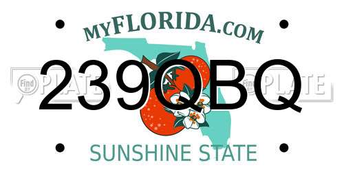 239QBQ Florida License Plate