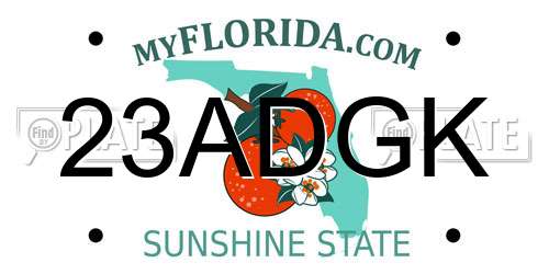 23ADGK Florida License Plate