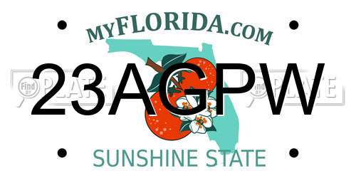 23AGPW Florida License Plate