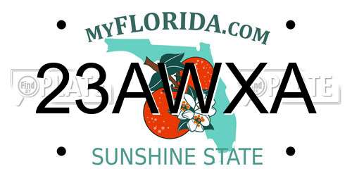 23AWXA Florida License Plate