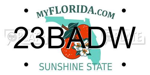 23BADW Florida License Plate