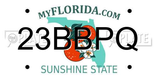 23BBPQ Florida License Plate
