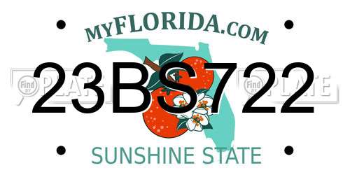 23BS722 Florida License Plate