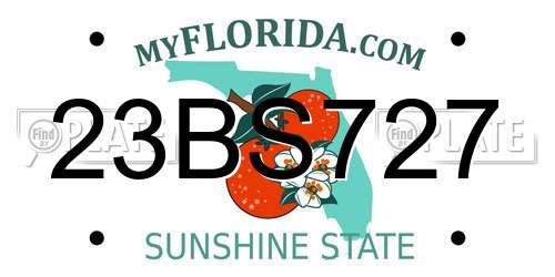 23BS727 Florida License Plate
