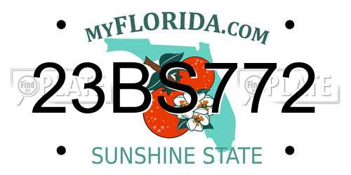 23BS772 Florida License Plate