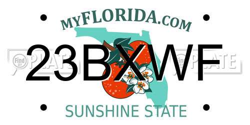 23BXWF Florida License Plate