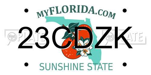 23CDZK Florida License Plate