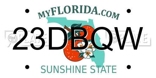 23DBQW Florida License Plate