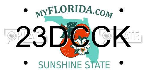 23DCCK Florida License Plate