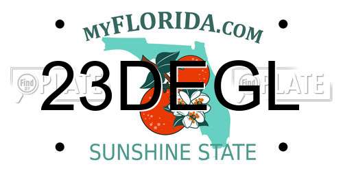 23DEGL Florida License Plate