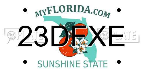 23DFXE Florida License Plate