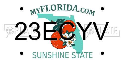 23ECYV Florida License Plate