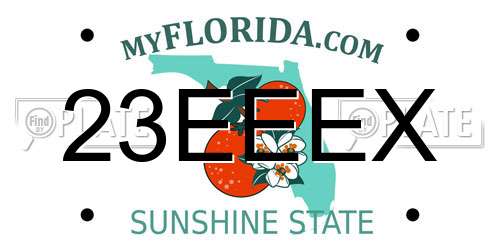 23EEEX Florida License Plate