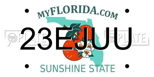 23EJUU Florida License Plate