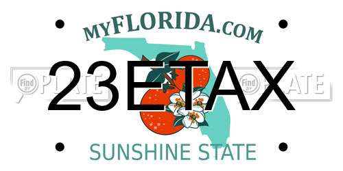 23ETAX Florida License Plate