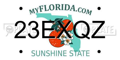 23EXQZ Florida License Plate