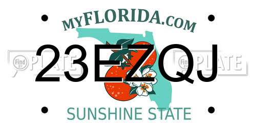 23EZQJ Florida License Plate