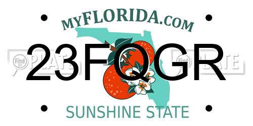 23FQGR Florida License Plate