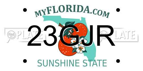 23GJR Florida License Plate