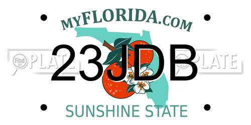 23JDB Florida License Plate