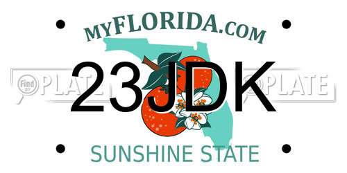 23JDK Florida License Plate