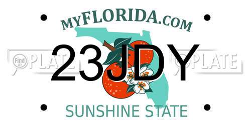 23JDY Florida License Plate