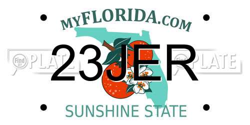 23JER Florida License Plate
