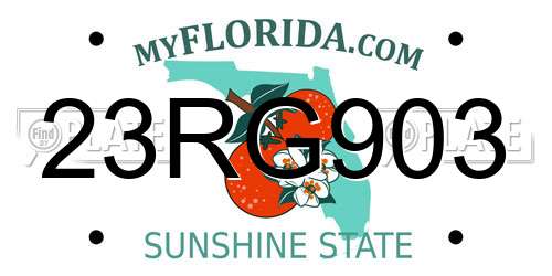 23RG903 Florida License Plate