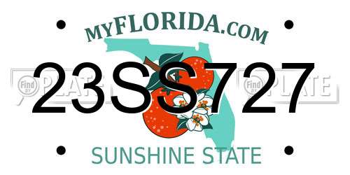 23SS727 Florida License Plate