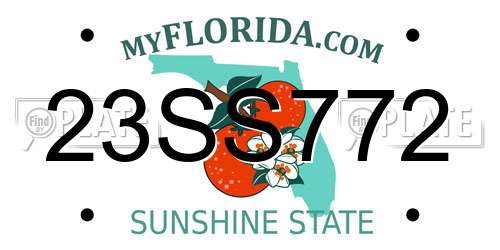 23SS772 Florida License Plate