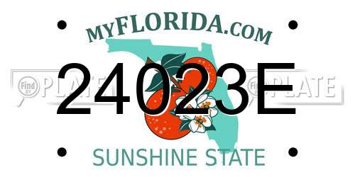 24023E Florida License Plate