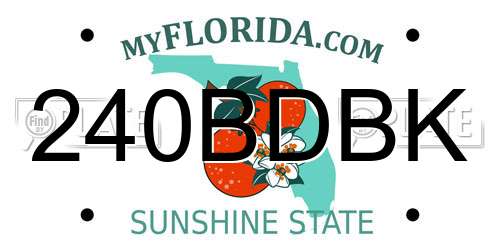 240BDBK Florida License Plate
