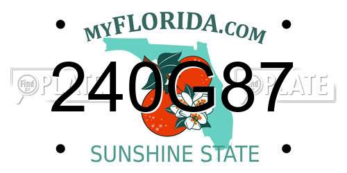 240G87 Florida License Plate