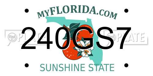 240GS7 Florida License Plate