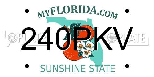 240PKV Florida License Plate