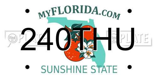 240THU Florida License Plate