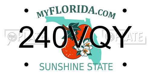 240VQY Florida License Plate
