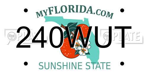 240WUT Florida License Plate