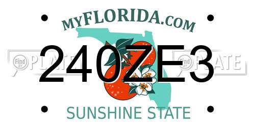 240ZE3 Florida License Plate