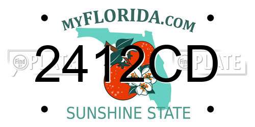2412CD Florida License Plate
