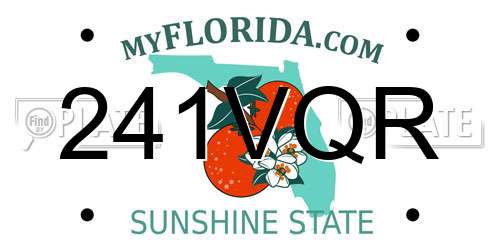 241VQR Florida License Plate