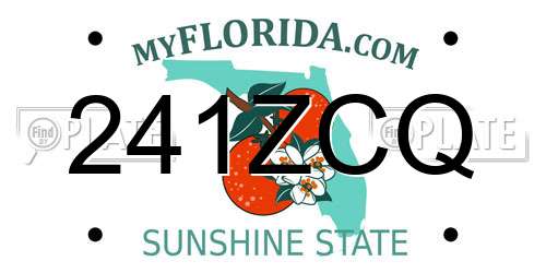 241ZCQ Florida License Plate