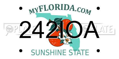 242IOA Florida License Plate