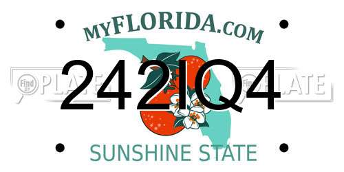 242IQ4 Florida License Plate