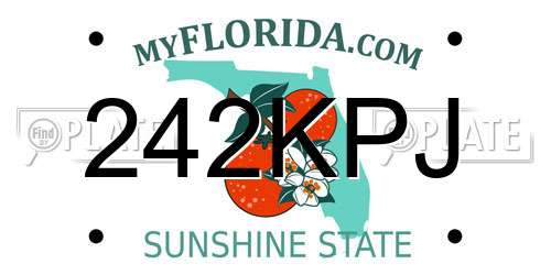 242KPJ Florida License Plate