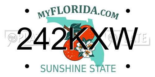 242KXW Florida License Plate