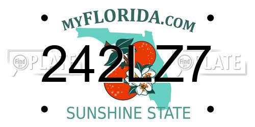 242LZ7 Florida License Plate
