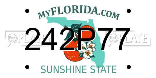 242P77 Florida License Plate