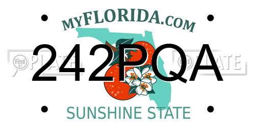 242PQA Florida License Plate